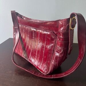 Elegant Red Leather Shoulder Bag